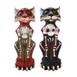 Cosy Molds Skull Cat Water Pipe 9.4″ | Bong de Resina + Vidrio Bong Halloween