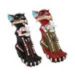 Cosy Molds Skull Cat Water Pipe 9.4″ | Bong de Resina + Vidrio Bong Halloween - Imagen 2